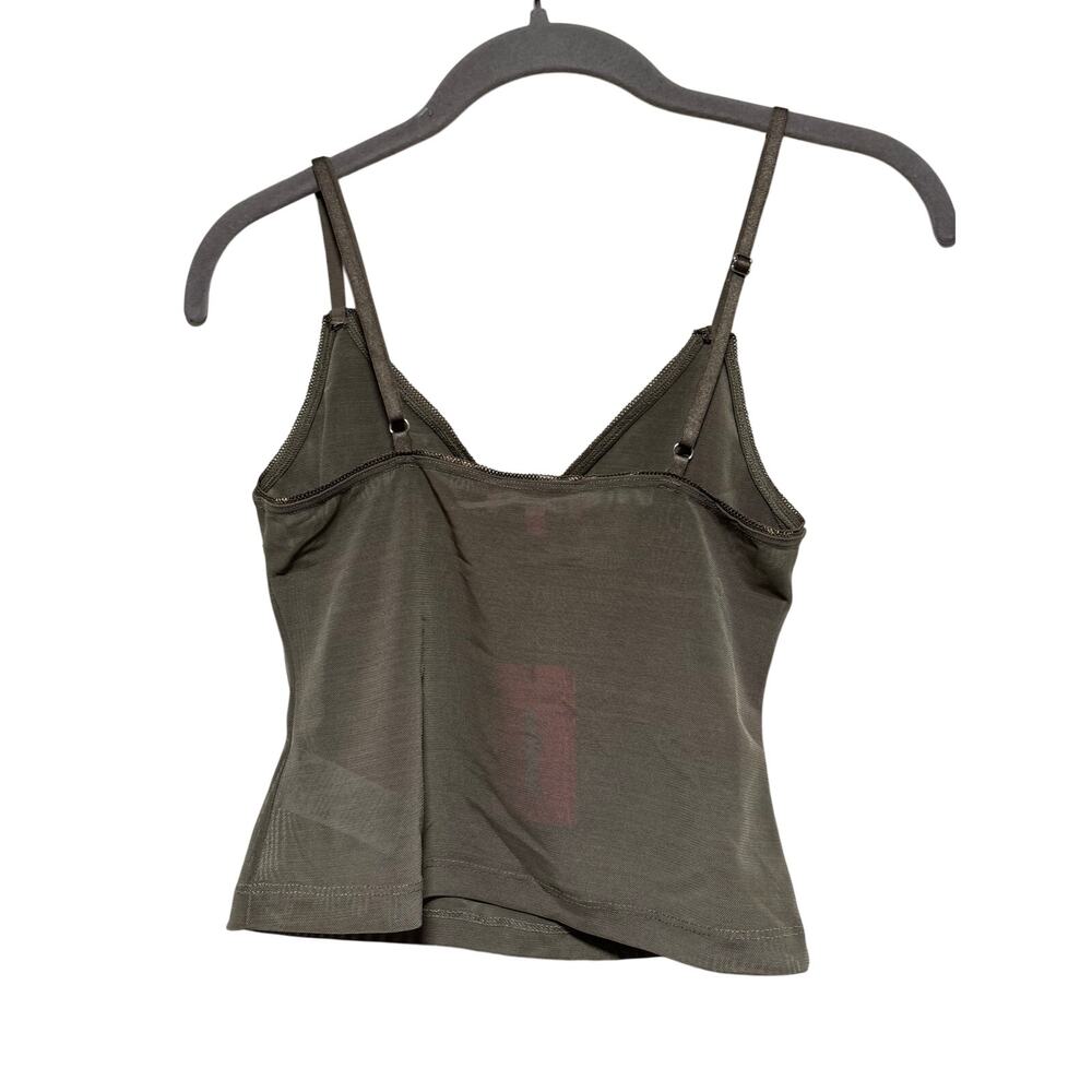 Edikted Green Sheer Mesh Camisole Tank Top XS - Picture 6 of 7